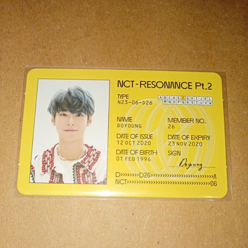 Nct 127 Doyoung Resonance pt . 2 อัลบั้มการ์ด ID PC โฟโต้การ์ด