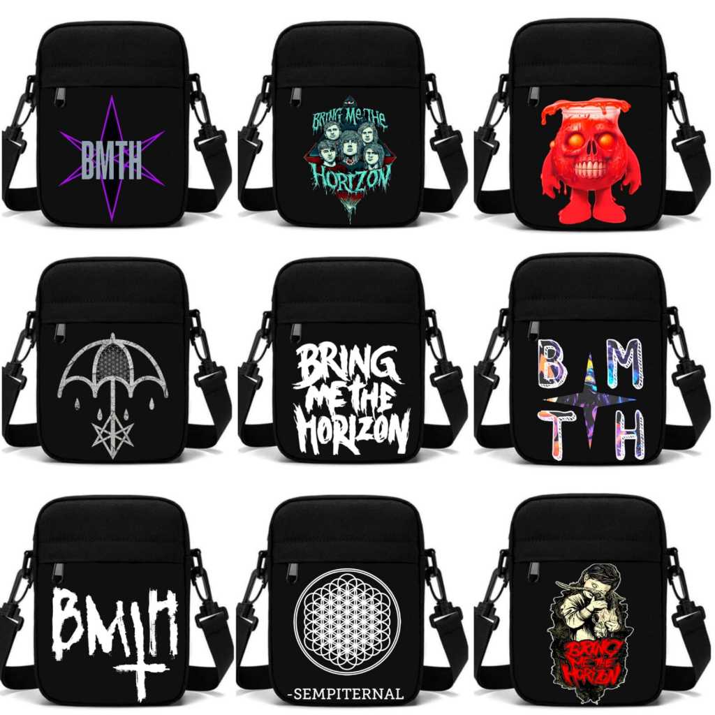 Hitam BMTH Bring Me The Horizon Black Sling Bag Material 100% Cordura ...