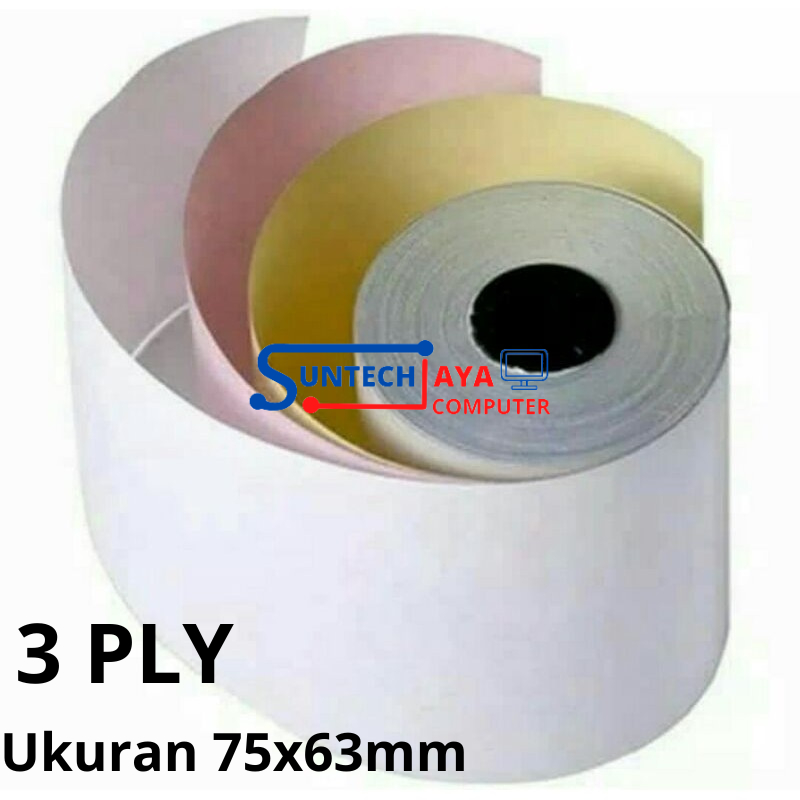 กระดาษใบเสร็จแคชเชียร์ 75 X 63 mm 3 PLY / Telruk Duplicate 3 / HVS ...