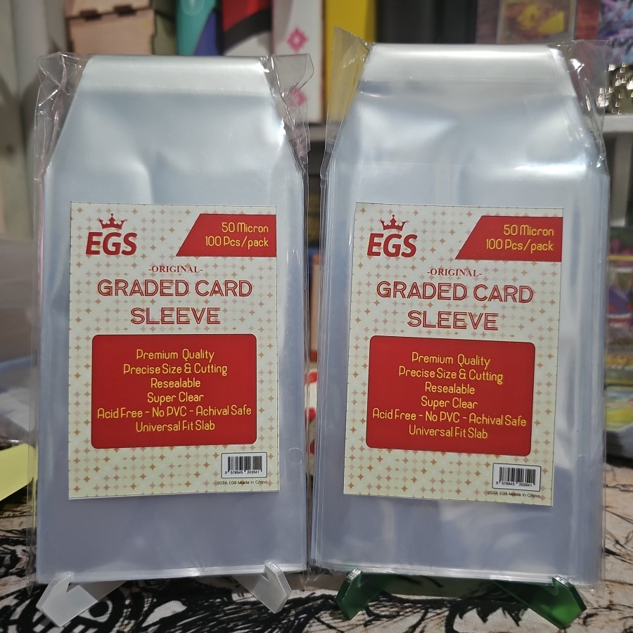 แผ่นพลาสติกเดิม psa sleeve bgs การ์ดห่อการ์ดเกรด cgc egs 100 แผ่น ...