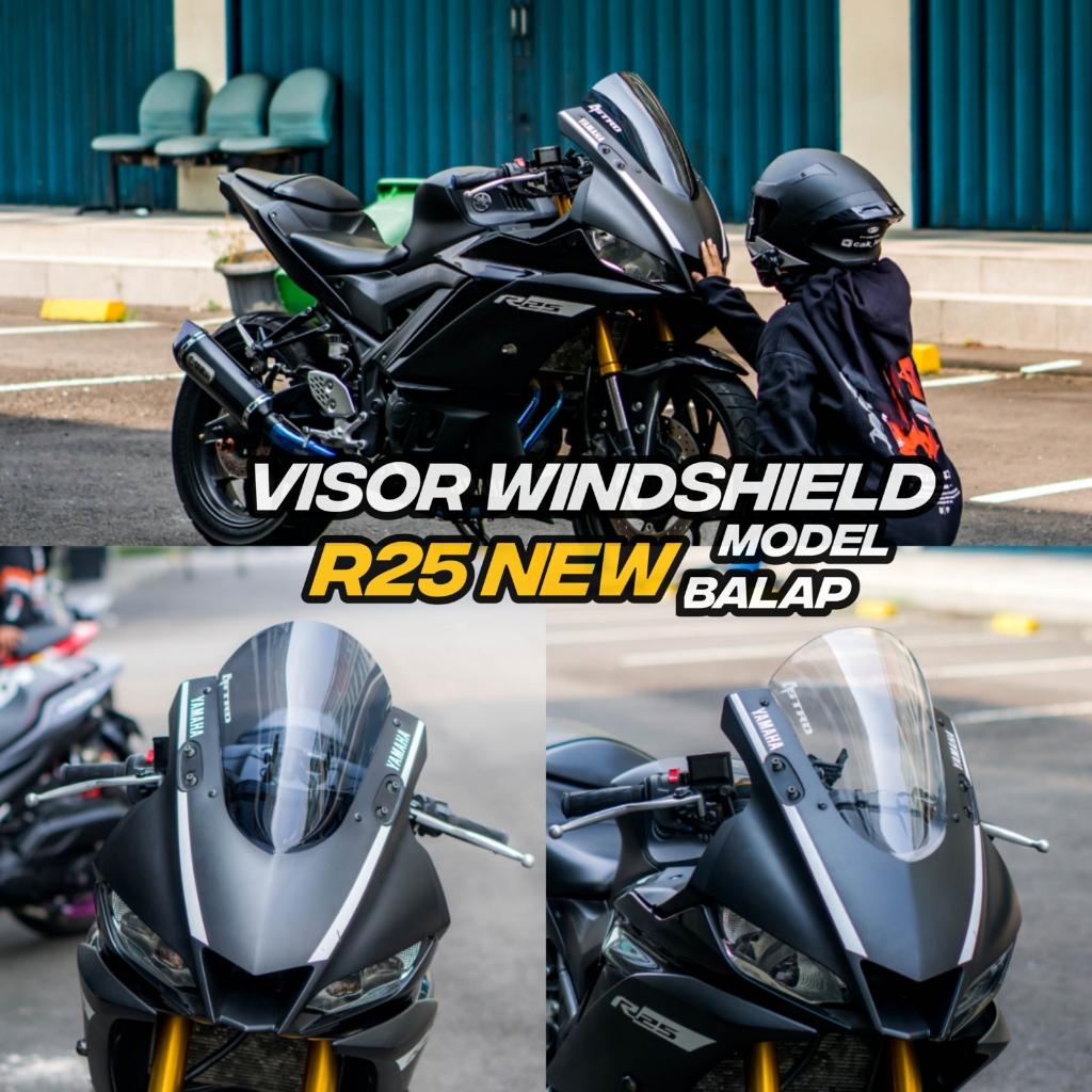 VISOR WINDSHIELD NEW YAMAHA R25 RACING MODEL | Shopee Thailand