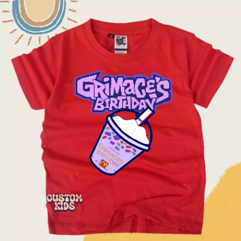 เสื้อยืด-พิมพ์ลาย-viral-grimace-shake-สําหรับเด็ก