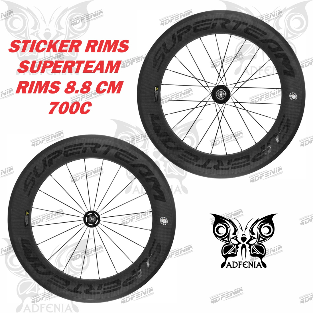 Jeu De Roues Vélo De Route Superteam 88 Mm - Carbone - 700C - Frein Sur Jante - Paire Complète