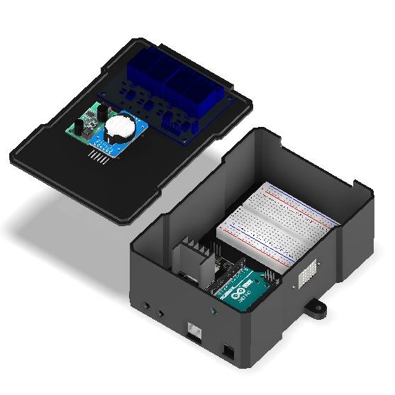 กรณีที่กําหนดเอง DHT22 รีเลย์ 4 ช่อง Rtc ds3231 Arduino UNO AC light ...