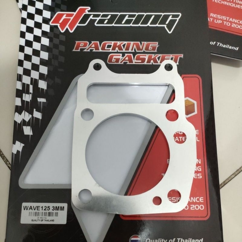 ปะเก็นบล็อกลูกสูบอลูมิเนียม GF racing Supra x125 kharisma kph หนา 1mm ...