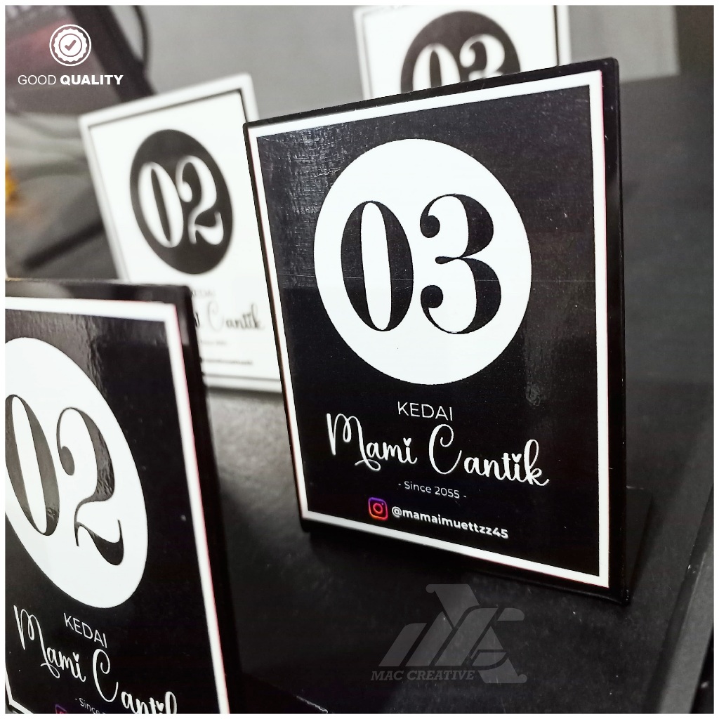 หมายเลขโต๊ะอะคริลิค - CAFE/Sall/Restaurant Table Number STAND - CUSTOM ...