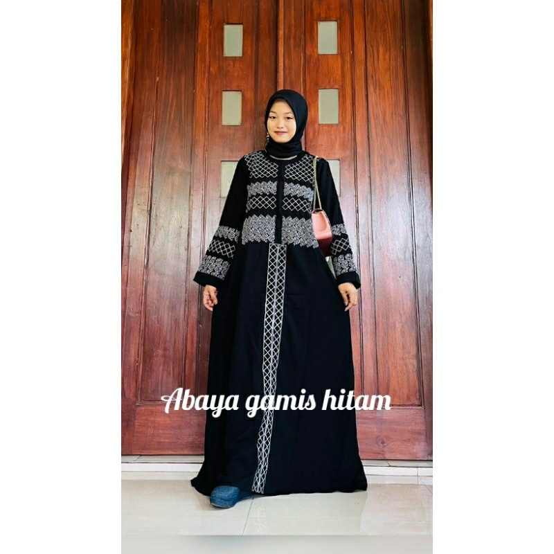 hitam-gamis-turkey-ชุดเย็บปักถักร้อยคอมพิวเตอร์-สีดํา-ล่าสุด-สไตล์อาหรับ-abaya