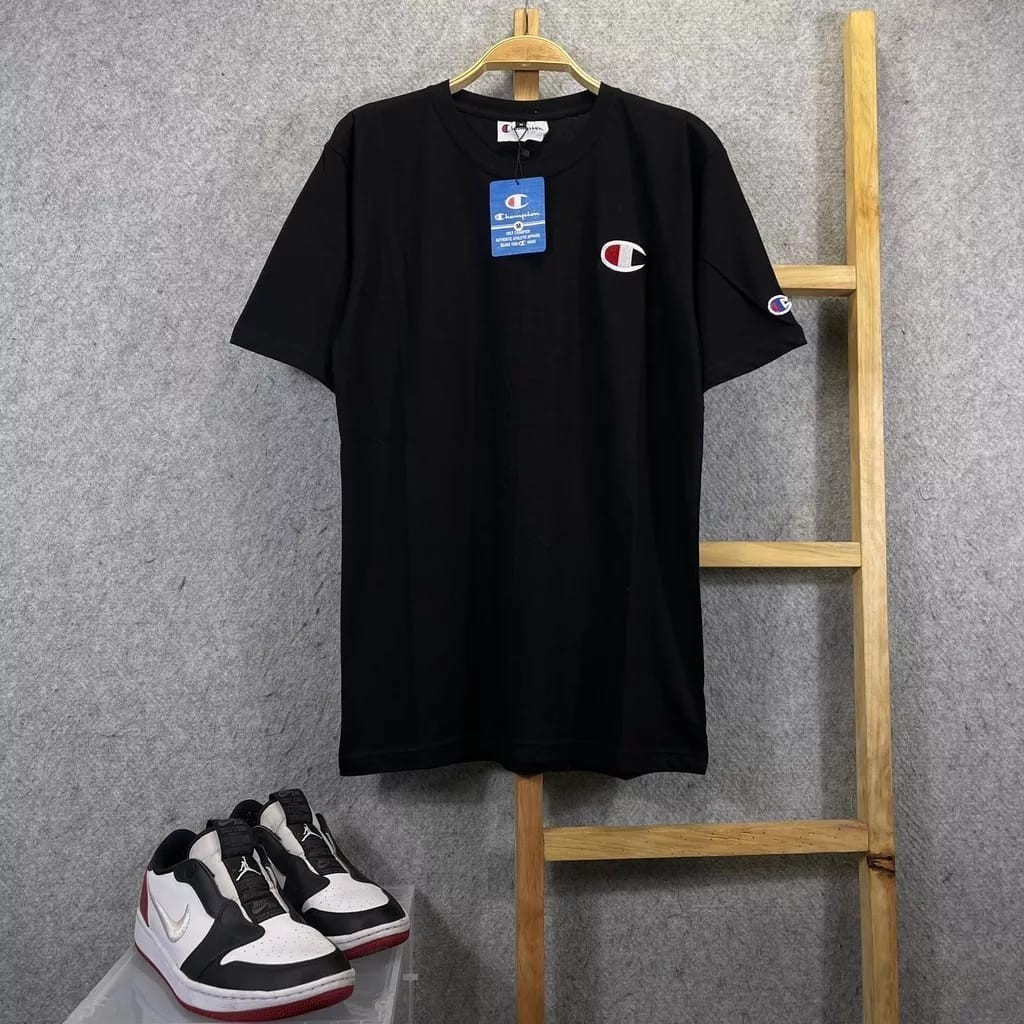 เสื้อยืด CHAMPION SMALL C งานปัก TEE สีดํา Shopee Thailand