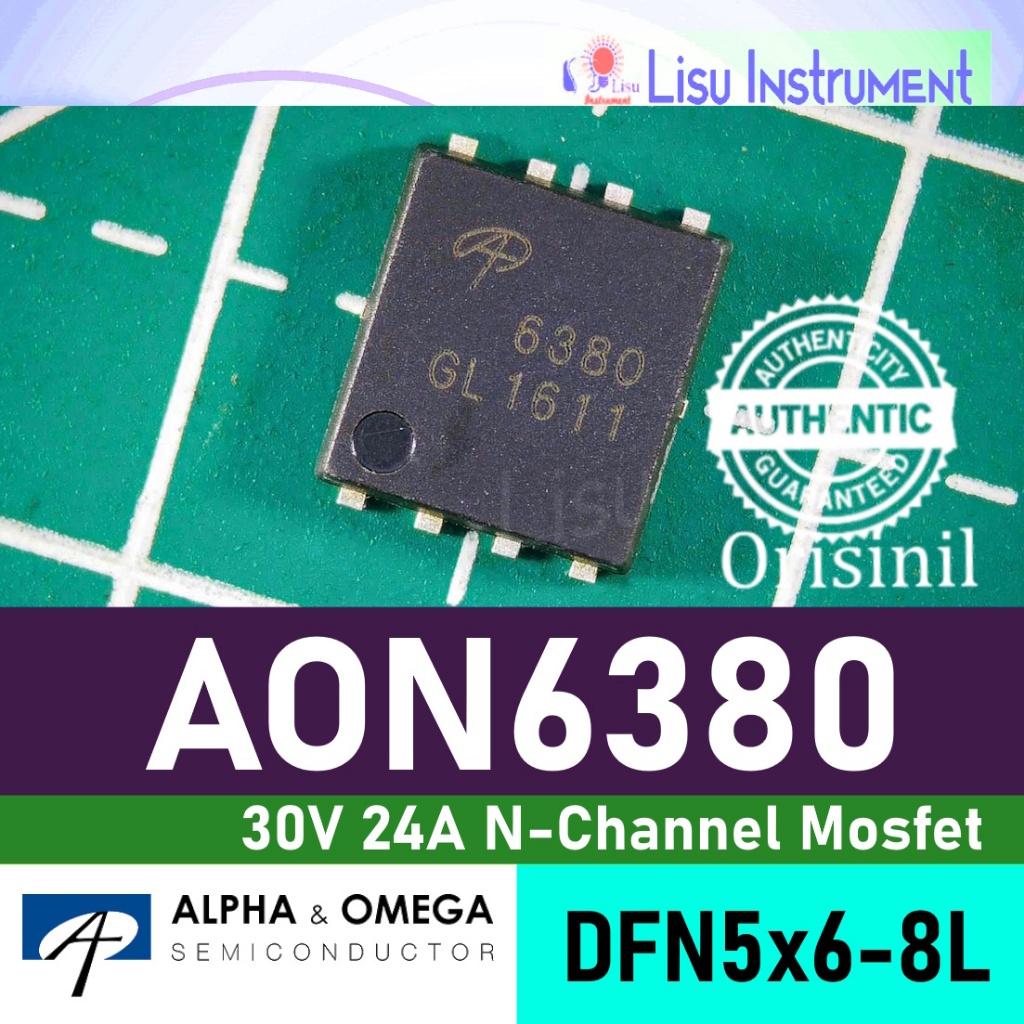 มอสเฟต Aon6380 30V 24A N-Channel AlphaMOS 6380 DFN5x6-8L Alpha & Omega ...