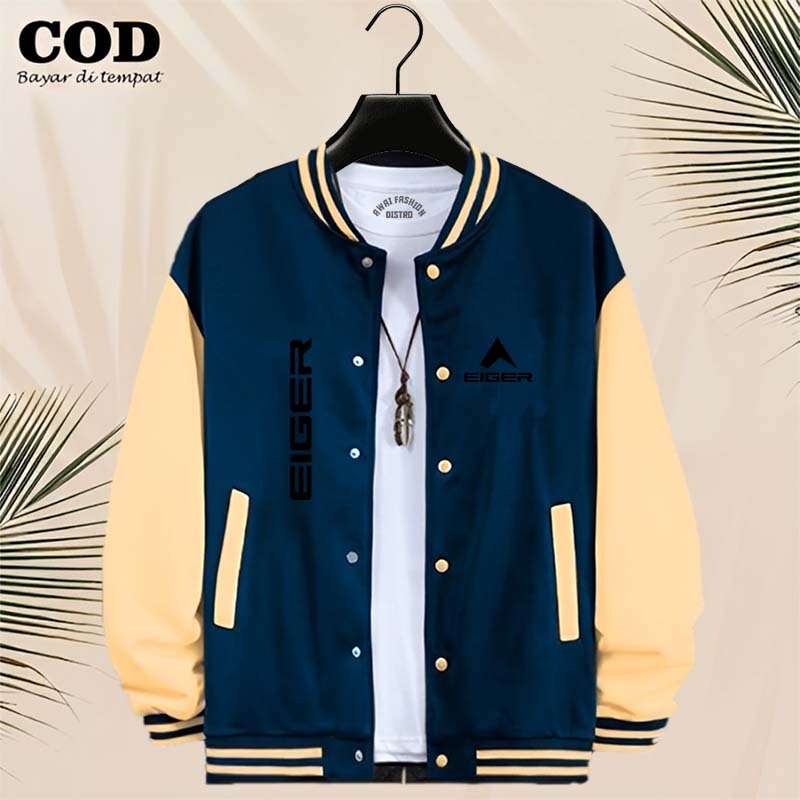 Varsity Baseball Bomber Jacket Mager Kirka ข้อความปุ่ม Black Mens ...