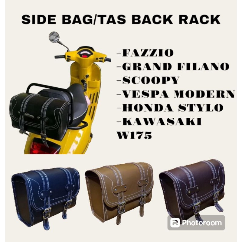 กระเป๋ารถจักรยานยนต์สําหรับ vespa โมเดิร์น backrack Mirrorless fazzio ...
