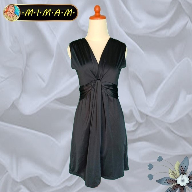 Hitam Pre-loved DRESS แขนกุดสีดํา RIBBON VARIATION &amp;quot;Zara BASIC ...