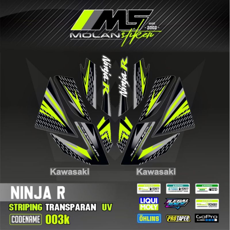 Stabilo HIJAU Decal สติกเกอร์ Striping Variation โปร่งใส Uv Ninja R ...