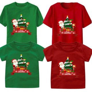 เสื้อยืด พิมพ์ลายคริสต์มาส MERRY CHRITSMAS สําหรับครอบครัว และผู้ใหญ่ 3 ชิ้น