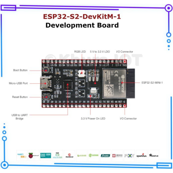 บอร์ดทดลอง Esp32 S2 DevKitM-1 - DFRobot ORIGINAL DevKit Mini 1 | Shopee ...