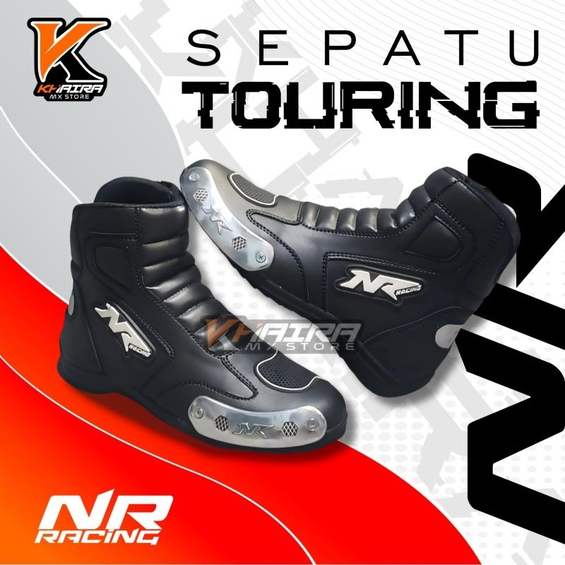 Hitam หรือ Corning NR Short Black Motorcycle Touring Shoes | Shopee ...