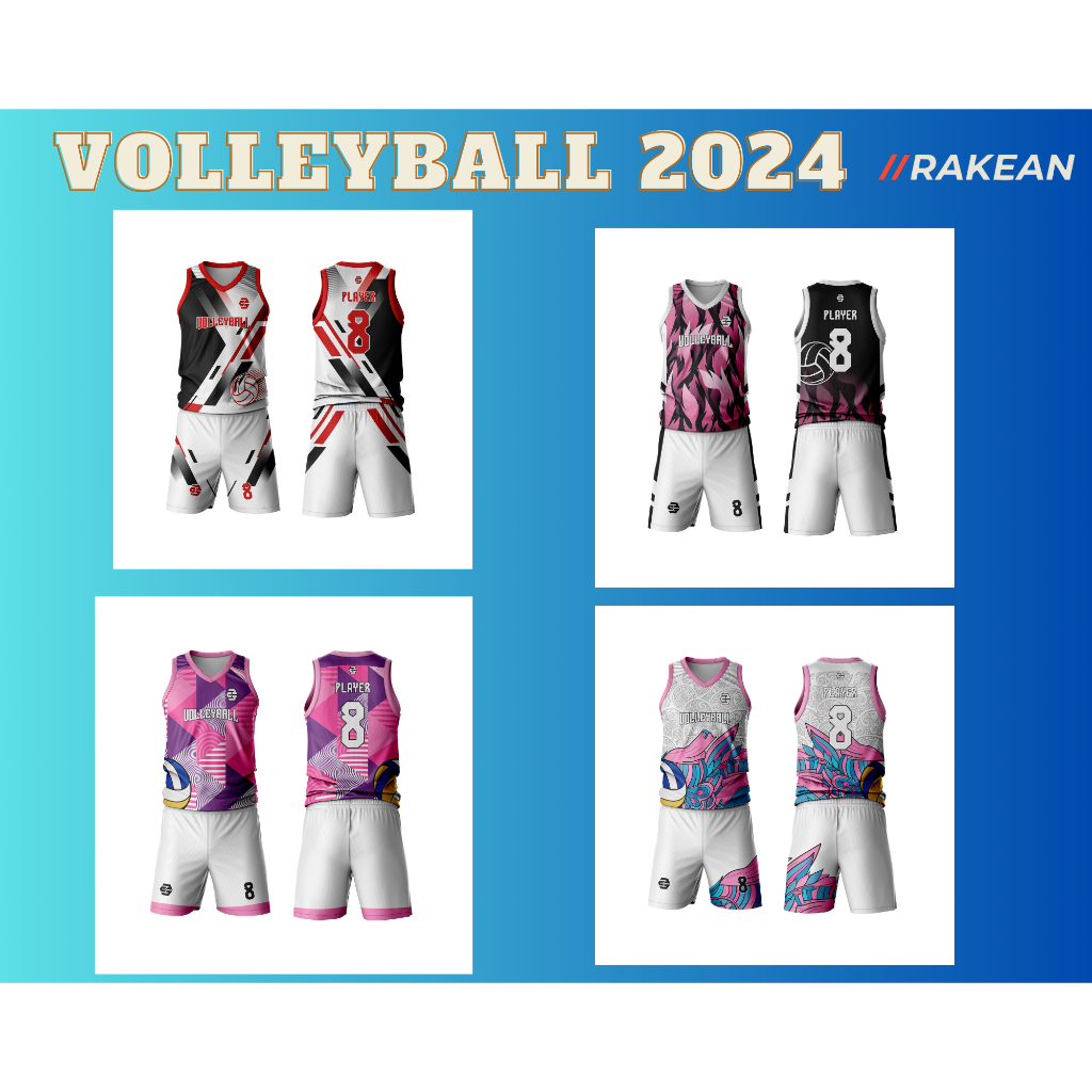 เสื้อยืด พิมพ์ลายวอลเลย์บอล Ng 2024 Art 01 02 03 04 Shopee Thailand