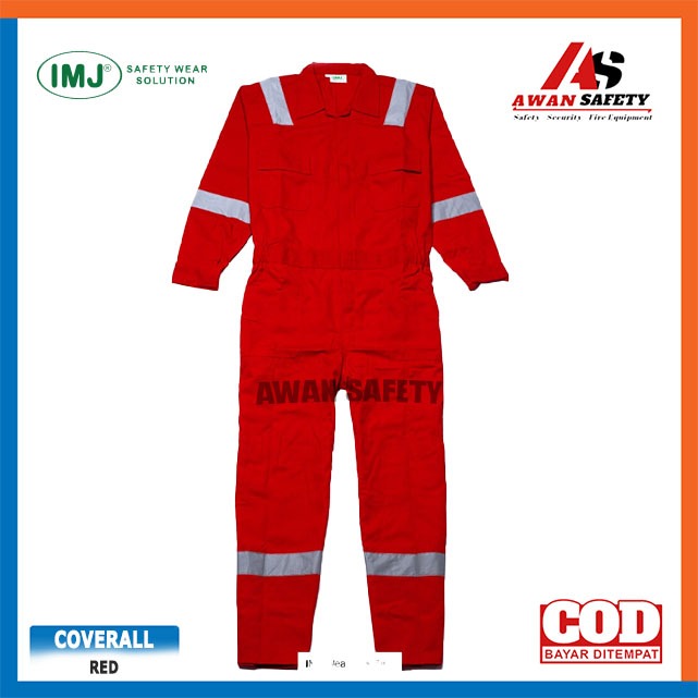 Merah Imj WEARPACK SAFETY COVERALL สีแดง | Shopee Thailand