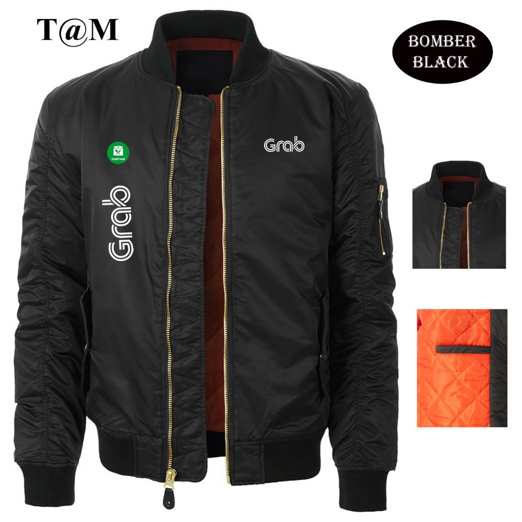 Bomber Driver Jacket grab grabbike grabfood original Jacket ร่มชูชีพซิป ...