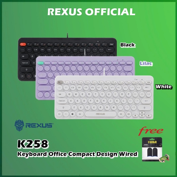 Rexus K258 คีย ์ บอร ์ ด Office Compact Design แบบมีสาย K-258 | Shopee ...