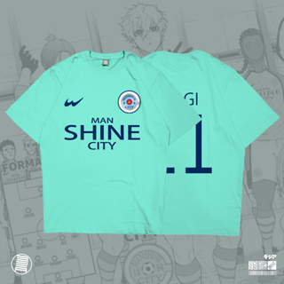 เสื้อยืด พิมพ์ลายอนิเมะ Manshine Man Shine City Nagi Chigiri Blue Lock Jersey Kaos สไตล์ญี่ปุ่น สําหรับผู้ชาย