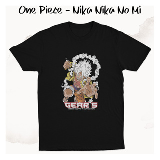เสื้อยืด ลายการ์ตูนอนิเมะ One Piece Nika Nika No Mi Luffy Gear 5 K0357