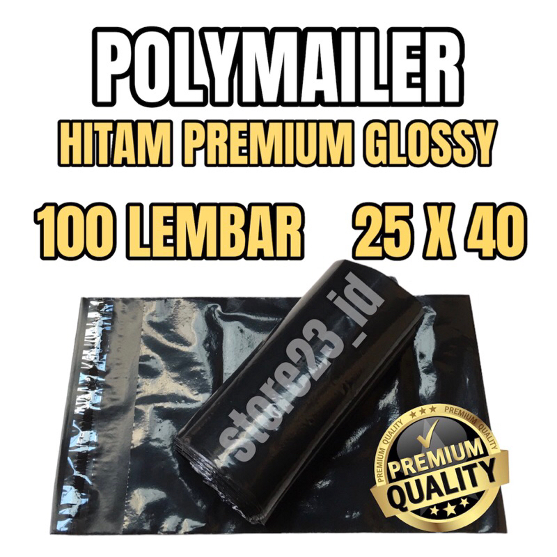 Hitam ใหม่!! 25x40 Black PE PREMIUM GLOSSY เนื้อหา 100 แผ่น - ปุ่มบรรจุ ...