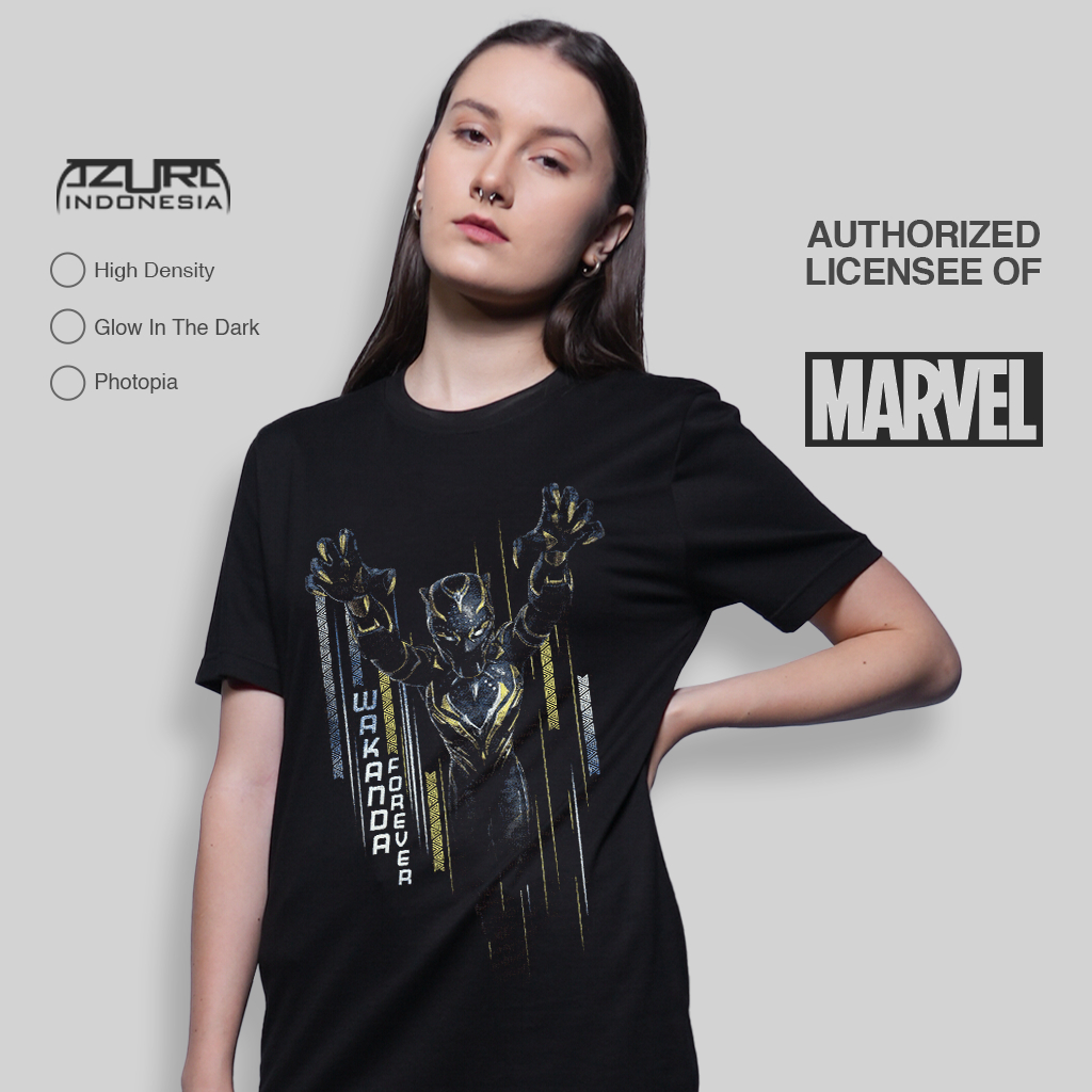 Hitam เสื้อยืด Azura Indonesia Marvel Original Black Panther Shuri ...