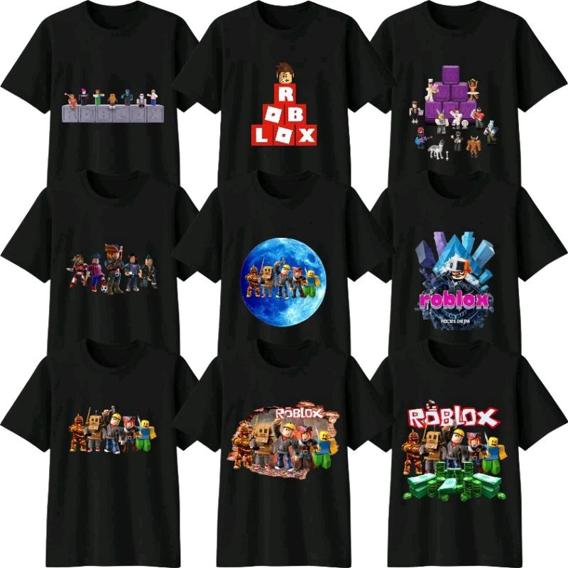 Hitam Black Roblox Kids T-Shirt - Roblox Series | Shopee Thailand