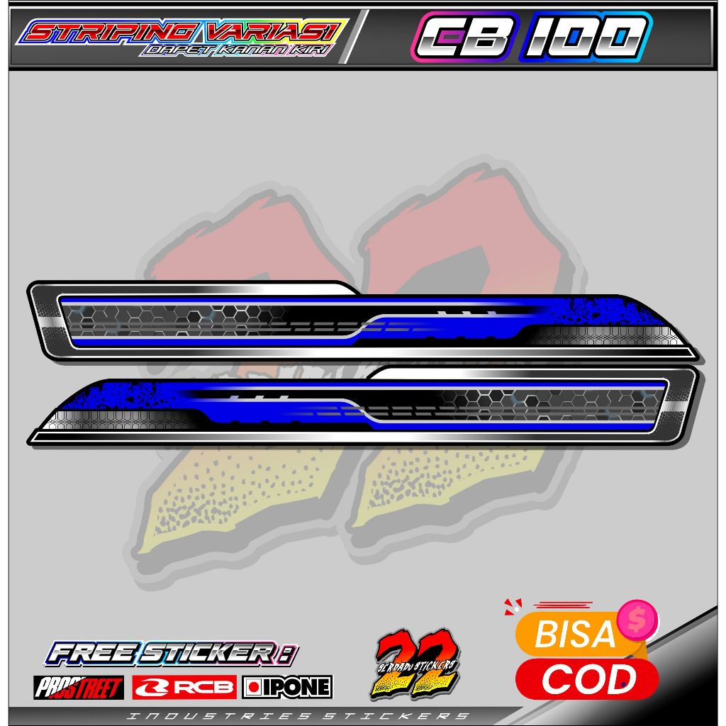 Honda CB 100 VARIATION STRIPING / HONDA CB 100 MOTORCYCLE LIST STICKER ...