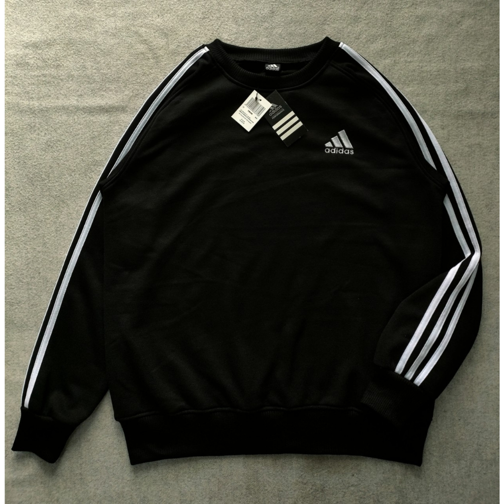 adidas-เสื้อกันหนาว-คอกลม-ลายทาง-สําหรับผู้ชาย-ผู้หญิง