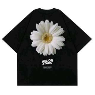 เสื้อยืด - KAOS OVERSIZE - CALENDULA FLOWER - BILLIONSTARS - BLACK - UNISEX