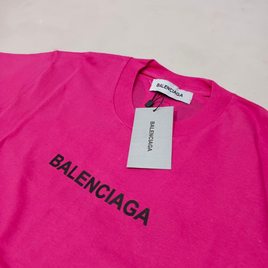 เสื้อยืด-พิมพ์ลายโลโก้-balenciaga-ขนาดใหญ่-สีชมพู-สําหรับผู้ชาย