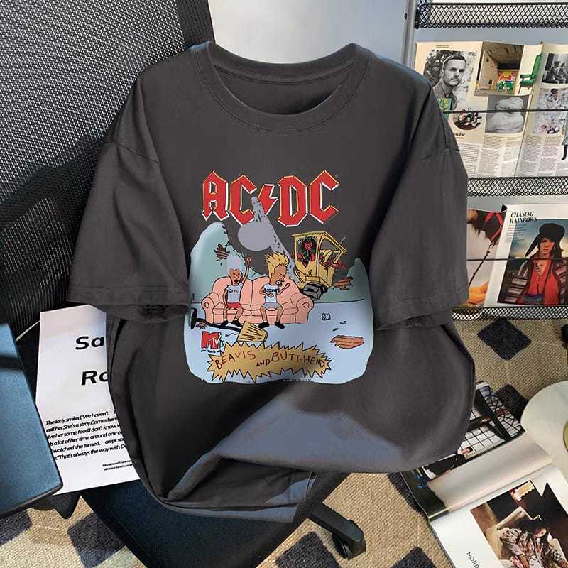 เสื้อยืด ACDC BEAVIS & BUTT HEAD CASUAL OUTFIT UNISEX Top | Shopee Thailand