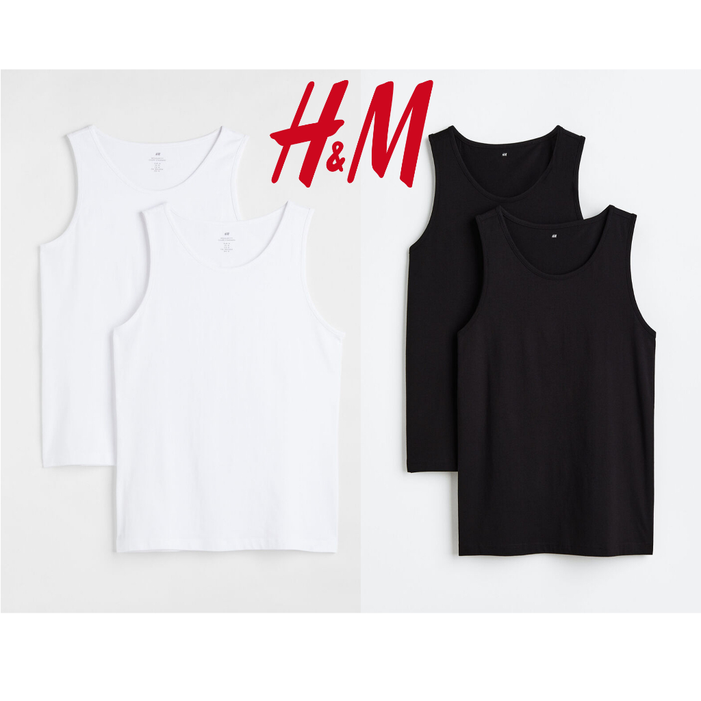 HnM SINGLET PLAIN T-SHIRTS / เสื้อยืด TANKTOP สําหรับผู้ชาย | Shopee ...
