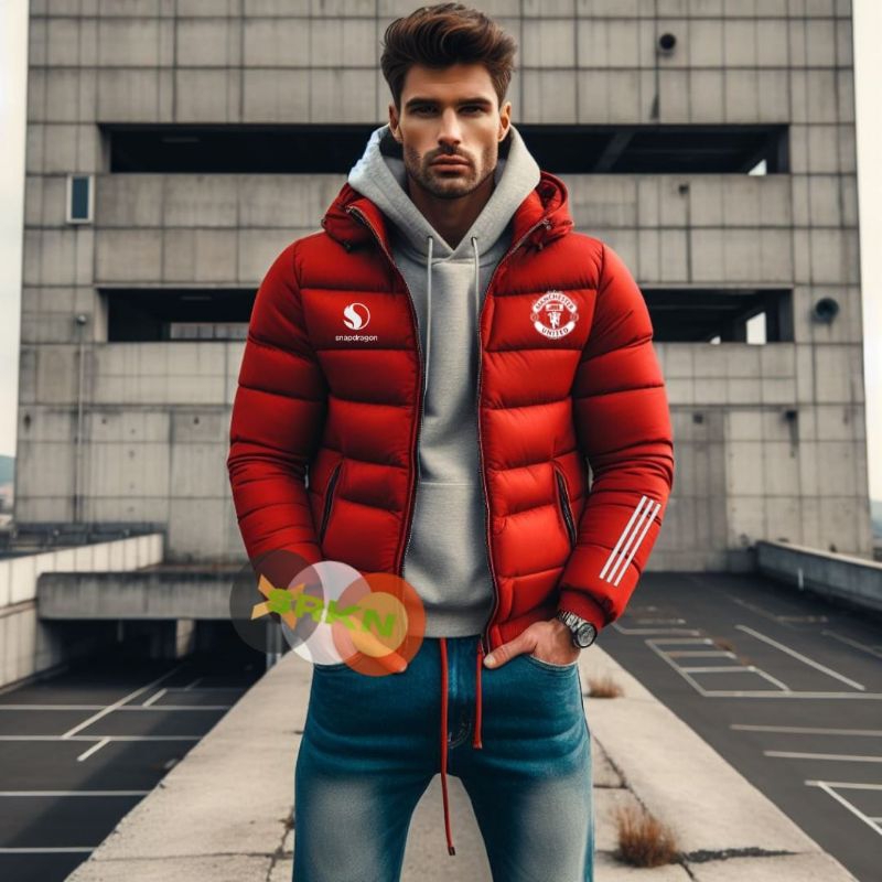 Manchester united Jacket Puffer MU Jacket Manchester united Zipper ...
