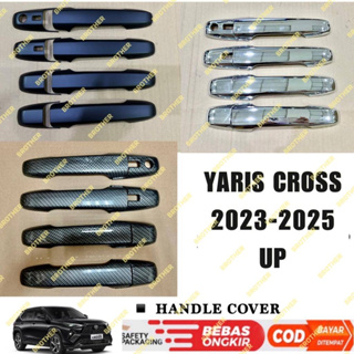 Yaris ฝาครอบมือจับประตู โครเมี่ยมคาร์บอน สีดํา 2023 2024 2025