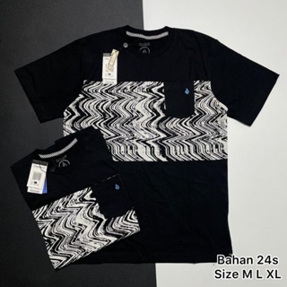 เสื้อยืด พิมพ์ลาย HITAM Amd 122 VOLCOM สีดํา สําหรับผู้ชาย