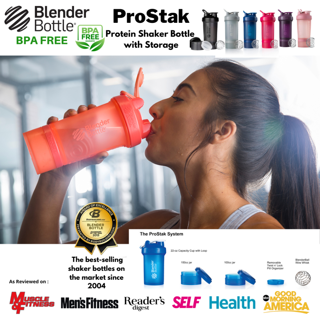 Blenderbottle ระบบ ProStak 650ml พร้อมขวดเครื่องปั่นเก็บยาและโปรตีน ...