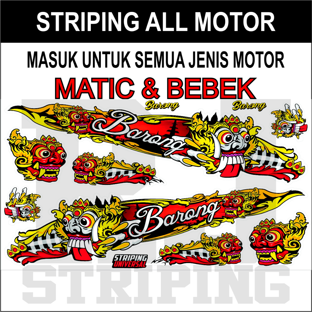 ALL MATIC MOTORCYCLE STRIPING STICKERS BARONG MOTIF / UNIVERSAL MATIC ...