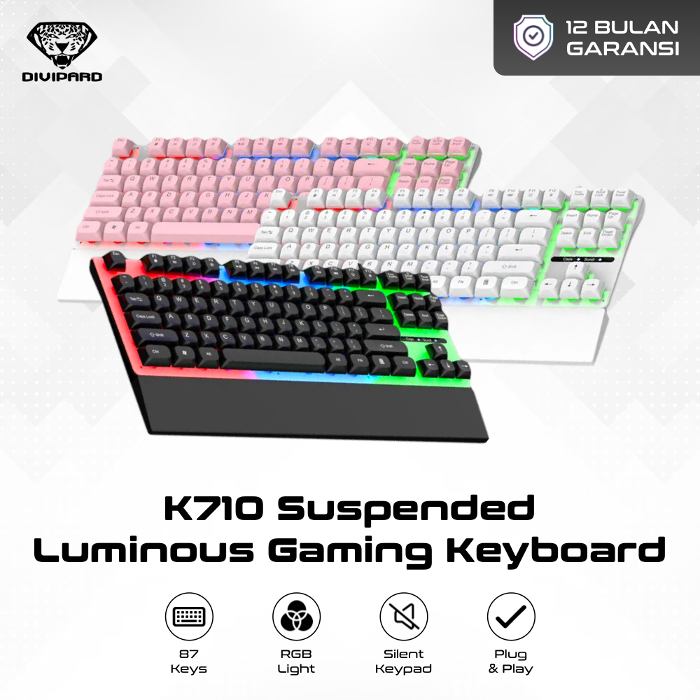 Divipard K710 คีย์บอร์ดเกมมิ่ง มีสาย และเมมเบรนแบ็คไลท์ RGB | Shopee ...