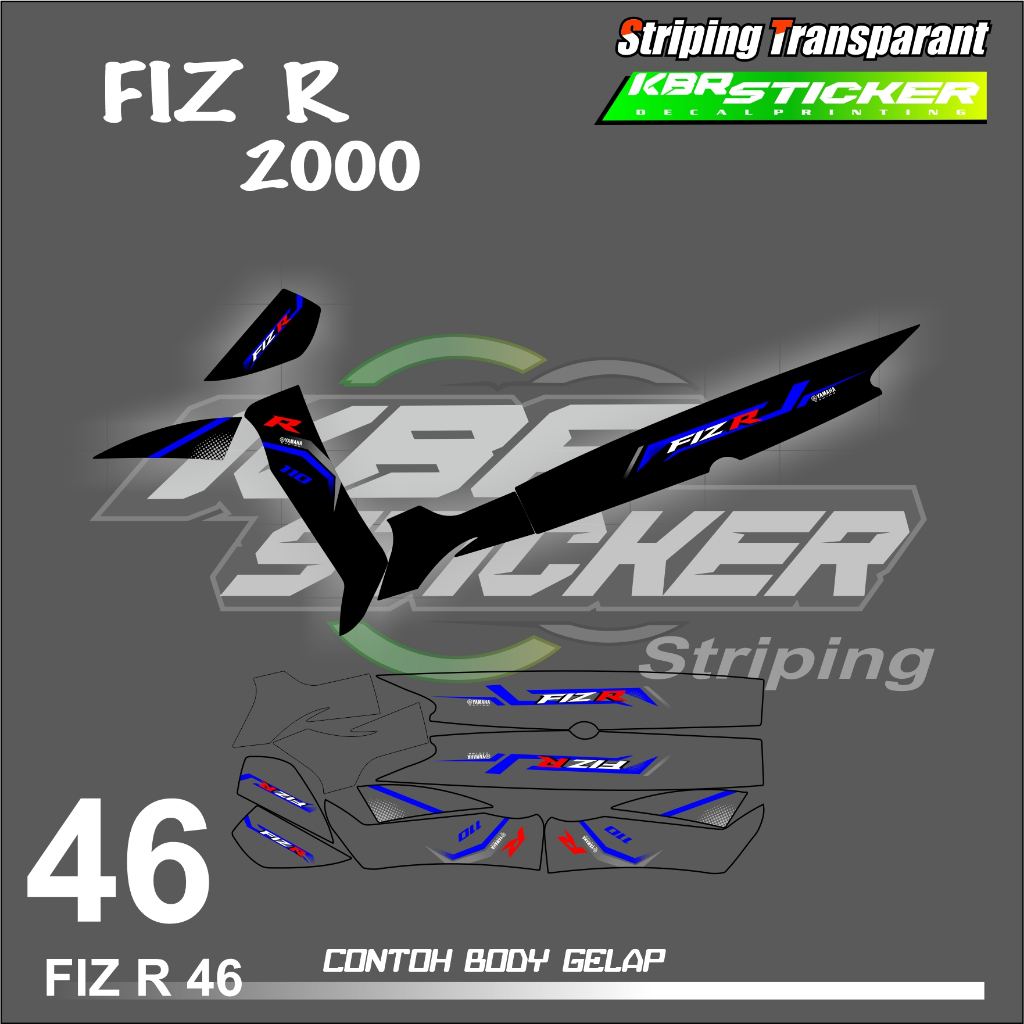 สติกเกอร์ FIZ R YAMAHA FIZ R 2000- SIMPLE LIST หลากสี สําหรับติดตกแต่ง ...