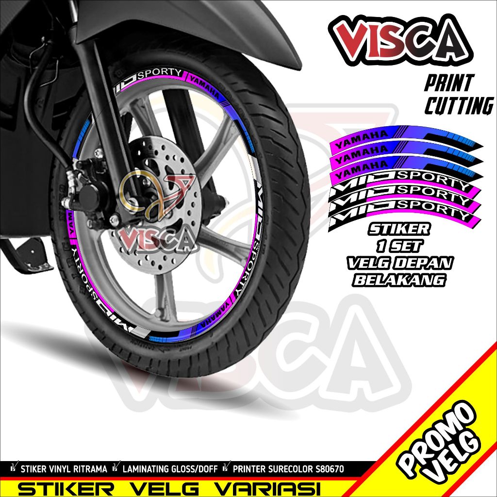 สติ๊กเกอร์ขอบรายชื่อขอบมอเตอร์ไซค์ Mio Sporty Rim Stickers with Galaxy ...