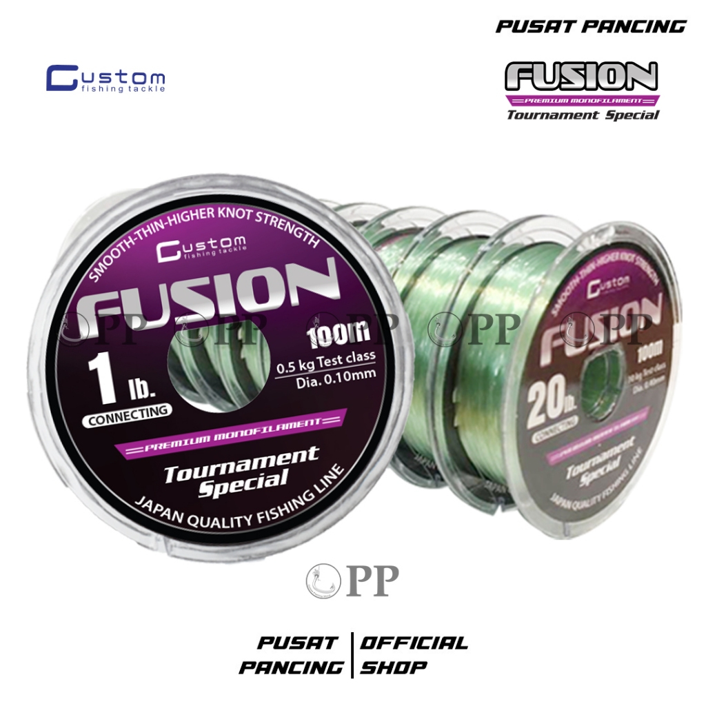Custom FUSION Monofilament String 100 เมตรเชื่อมต่อ Clear Green ...