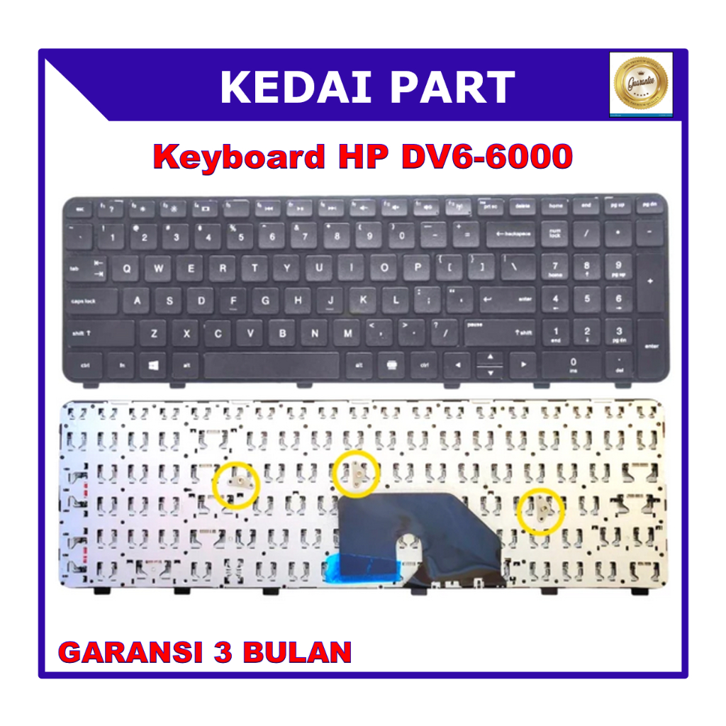 Clavier Qwerty UK Pour HP Pavilion DV6-6000 DV6-6100 DV6-6200 series, Noir / Black, noir-ame, Model: NSK-HW0US, P/N: 634139-031, 640436-031 | Rakuten