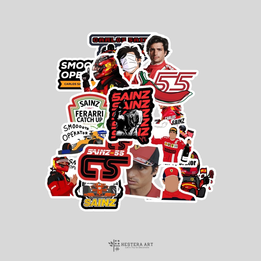 F1 Racer Pack Sticker ไวนิล Doff สติ๊กเกอร์ลามิเนต | สติ๊กเกอร์คาร์ลอส ...