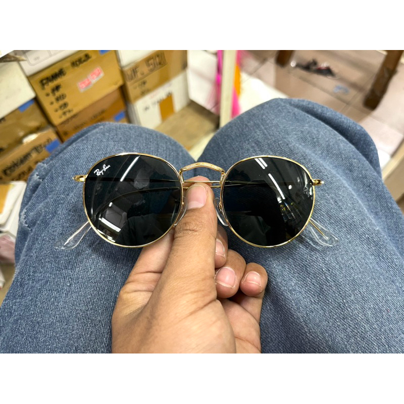 Rayban CLUBMASTER ROUND METAL 3447 กระจกคลาสสิก | Shopee Thailand