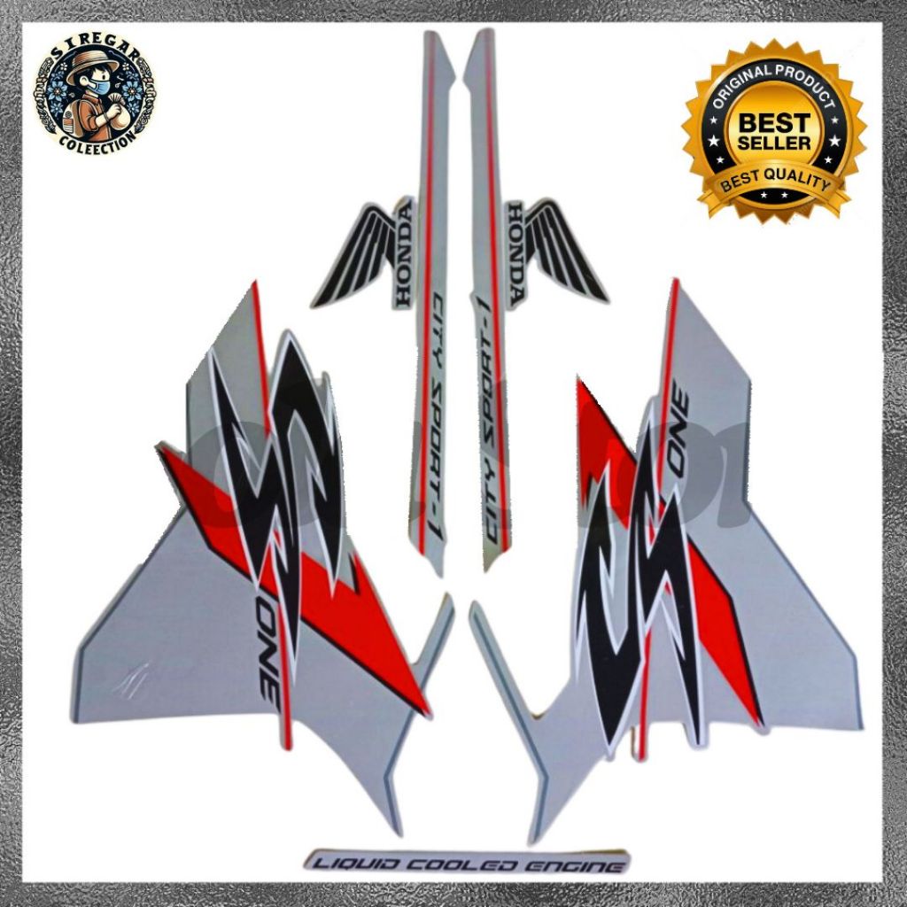 Merah Striping Sticker Honda Cs One Cs1 Cs1 Red Csone List body Silver ...