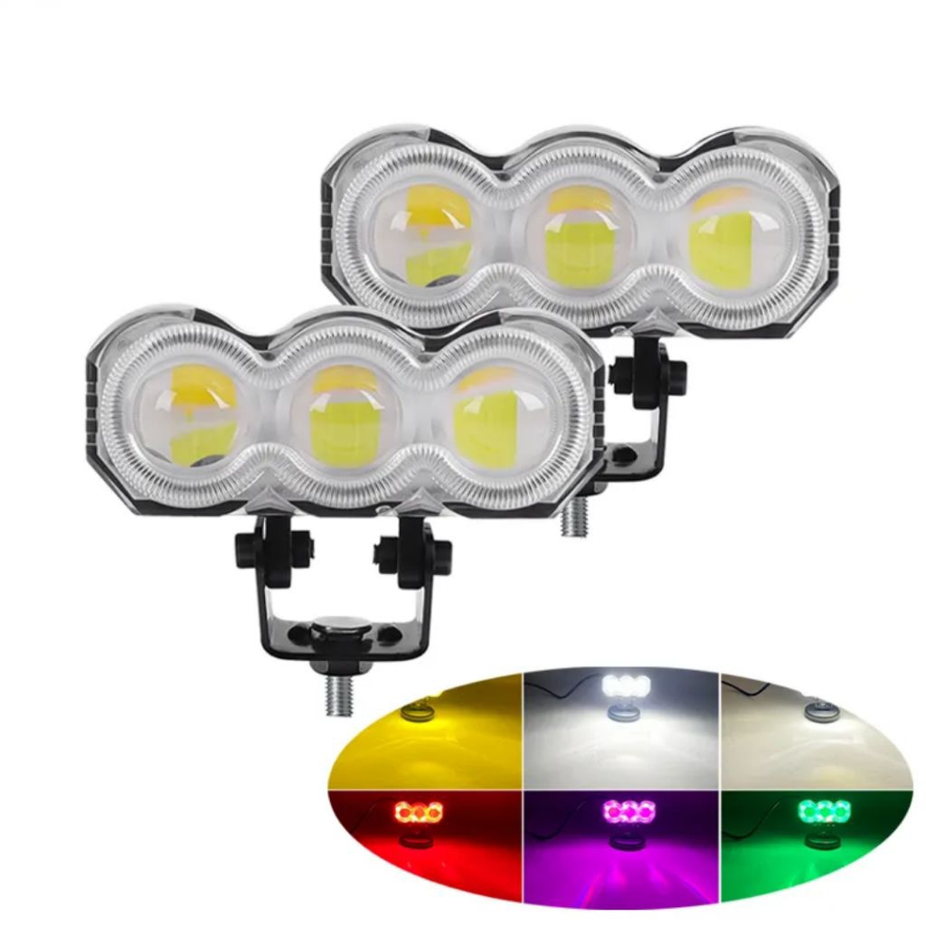 MATA CAHAYA 3 EYE RGB LED SPOTLIGHT SUPER BRIGHT RING / 3 EYE NOTOR ...