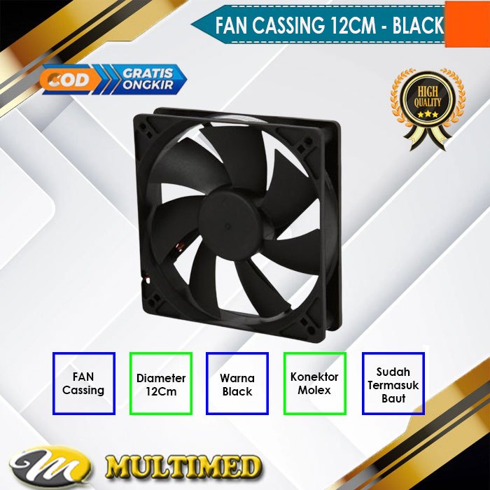 FAN Case Casing เส้นผ่านศูนย์กลาง 12 ซม. สีดํา | Shopee Thailand
